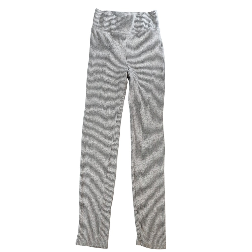 Abercrombie & Fitch Women XS Grey Leggings Ribbed Knit High Rise Lounge Pants